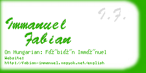 immanuel fabian business card